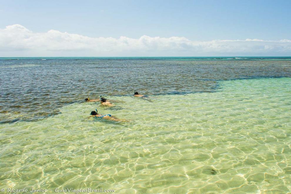 Imagem de pessoas mergulhando na Piscina Natural de Moreré